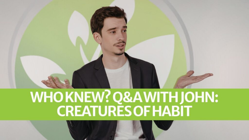 Wer hätte das gedacht? Frage und Antwort mit John: Kreaturen der Gewohnheit Wer hätte das gedacht? Frage und Antwort mit John: Kreaturen der Gewohnheit